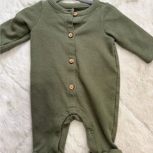 Cat & Jack Olive Green Ribbed Bodysuit